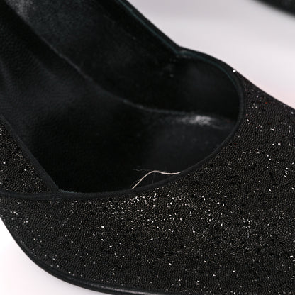 Hermes Suede Goatskin Crystal Powder Pumps 38.5 Black 9 of 10