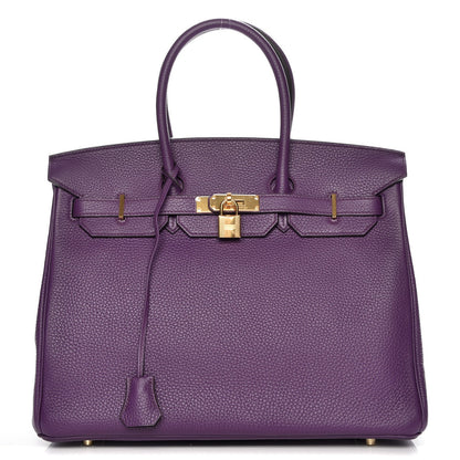 Hermes Taurillon Clemence Birkin 35 Ultraviolet 1 of 24