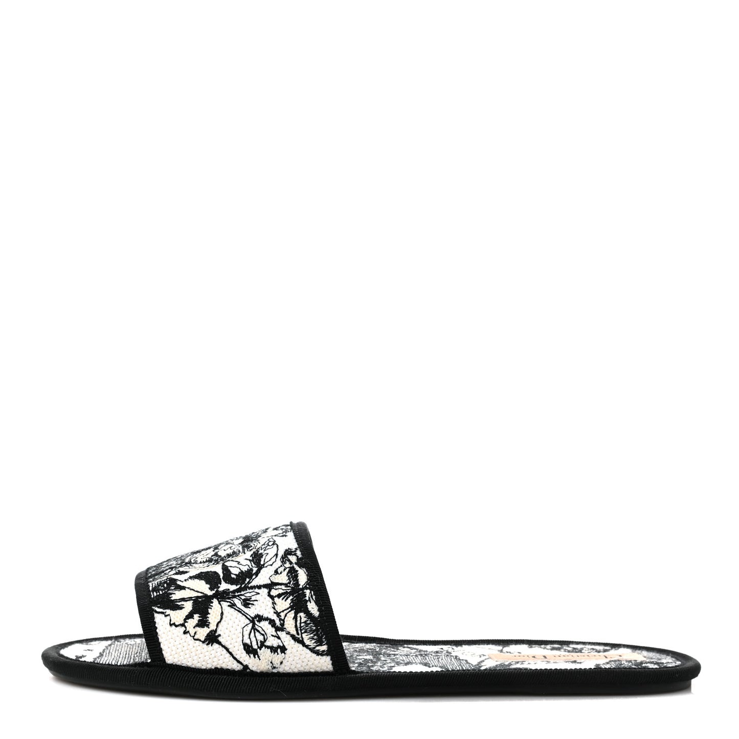 Canvas Embroidered Toile De Jouy Chez Moi Sandal 40 Black