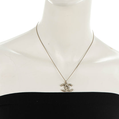 Chanel Baguette Crystal CC Necklace Silver 2 of 4