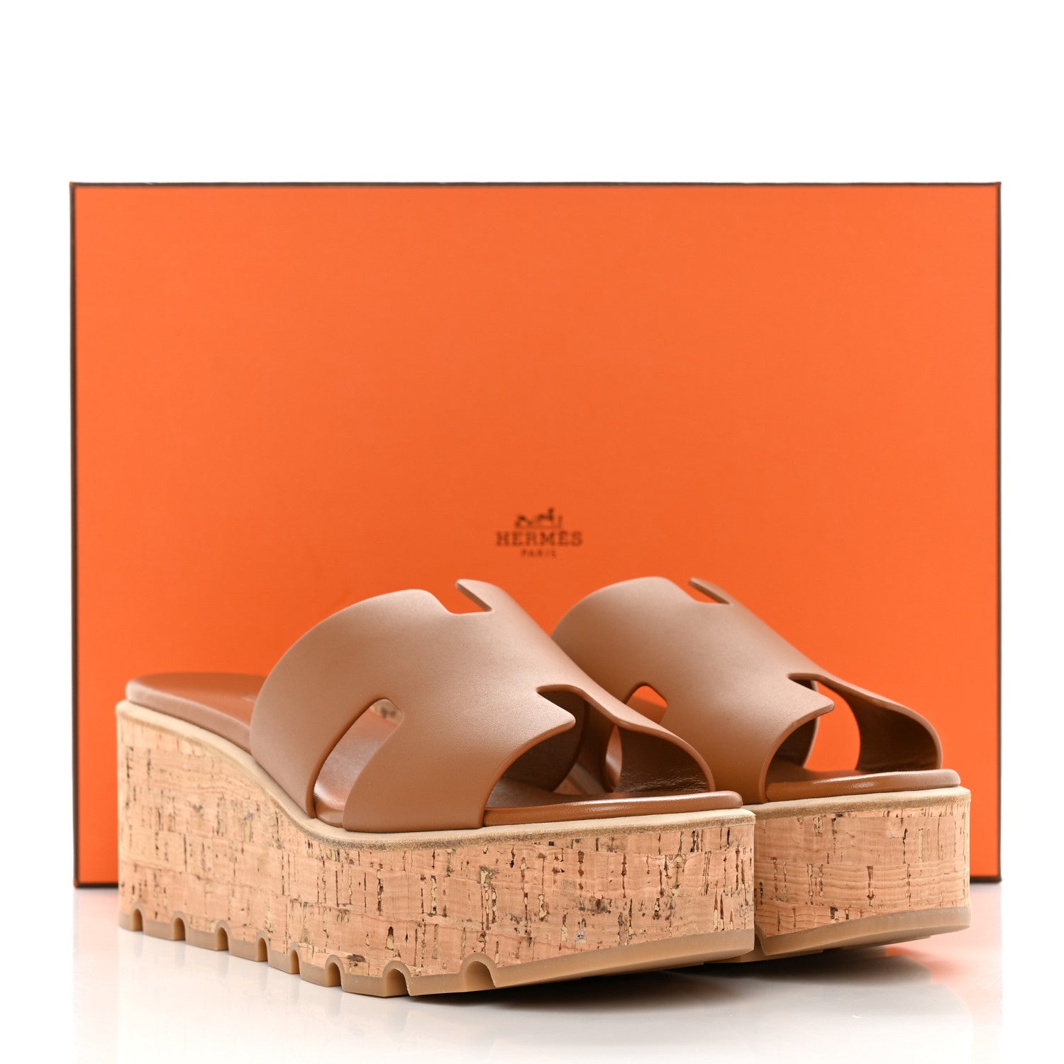 Hermes Calfskin Cork Eze 30 Sandals 40 Gold 9 of 9