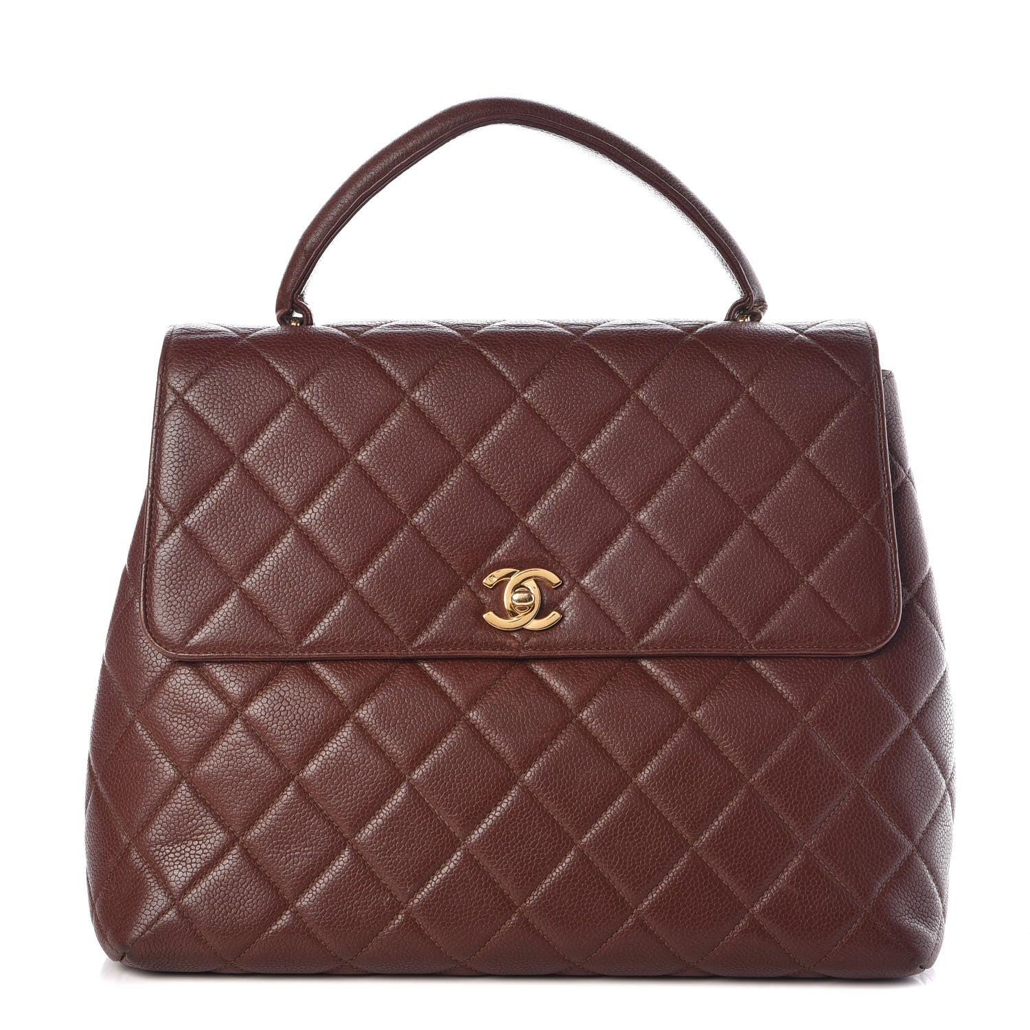 Chanel Caviar Quilted Jumbo Kelly Flap Brown 1 of 22