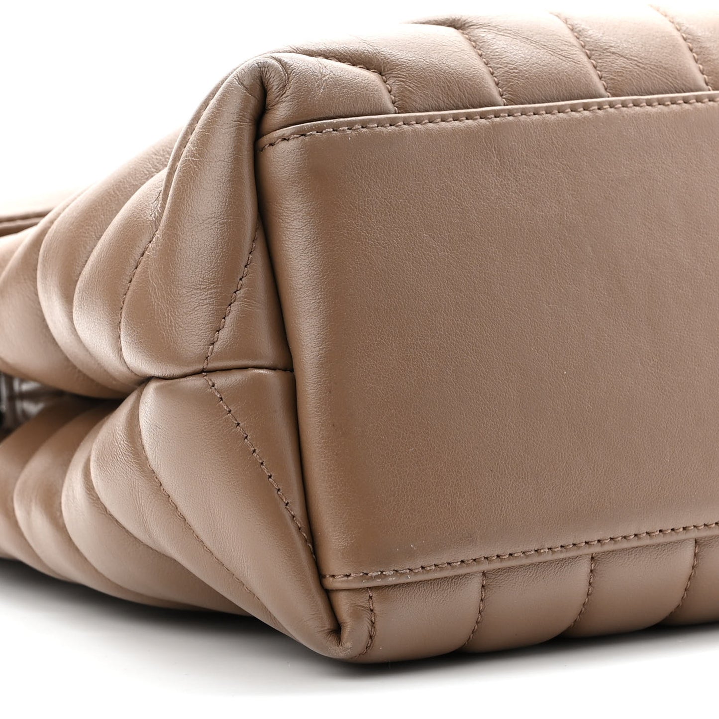 Calfskin Y Quilted Monogram Medium Loulou Chain Satchel Taupe