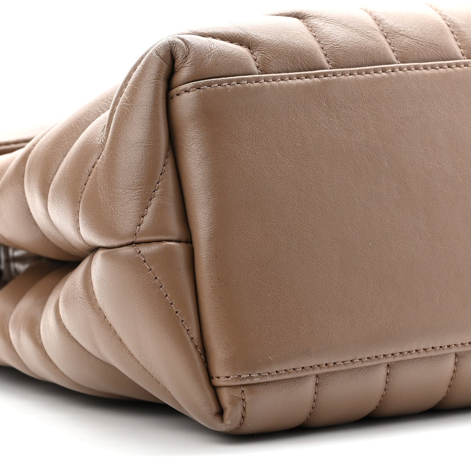 Saint Laurent Calfskin Y Quilted Monogram Medium Loulou Chain Satchel Taupe 9 of 10
