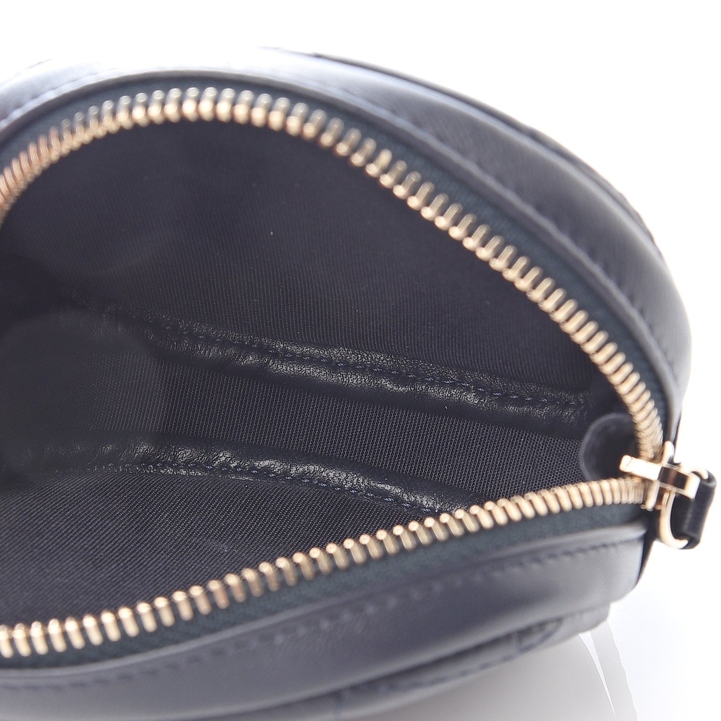 Lambskin Quilted Zip Around Classic Coin Purse Navy Blue