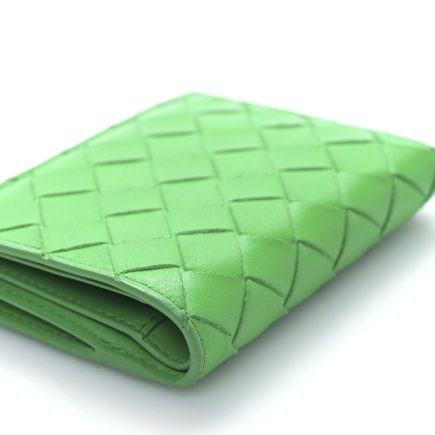 Bottega Veneta Nappa Intrecciato Bifold Zip Wallet Grass 8 of 9