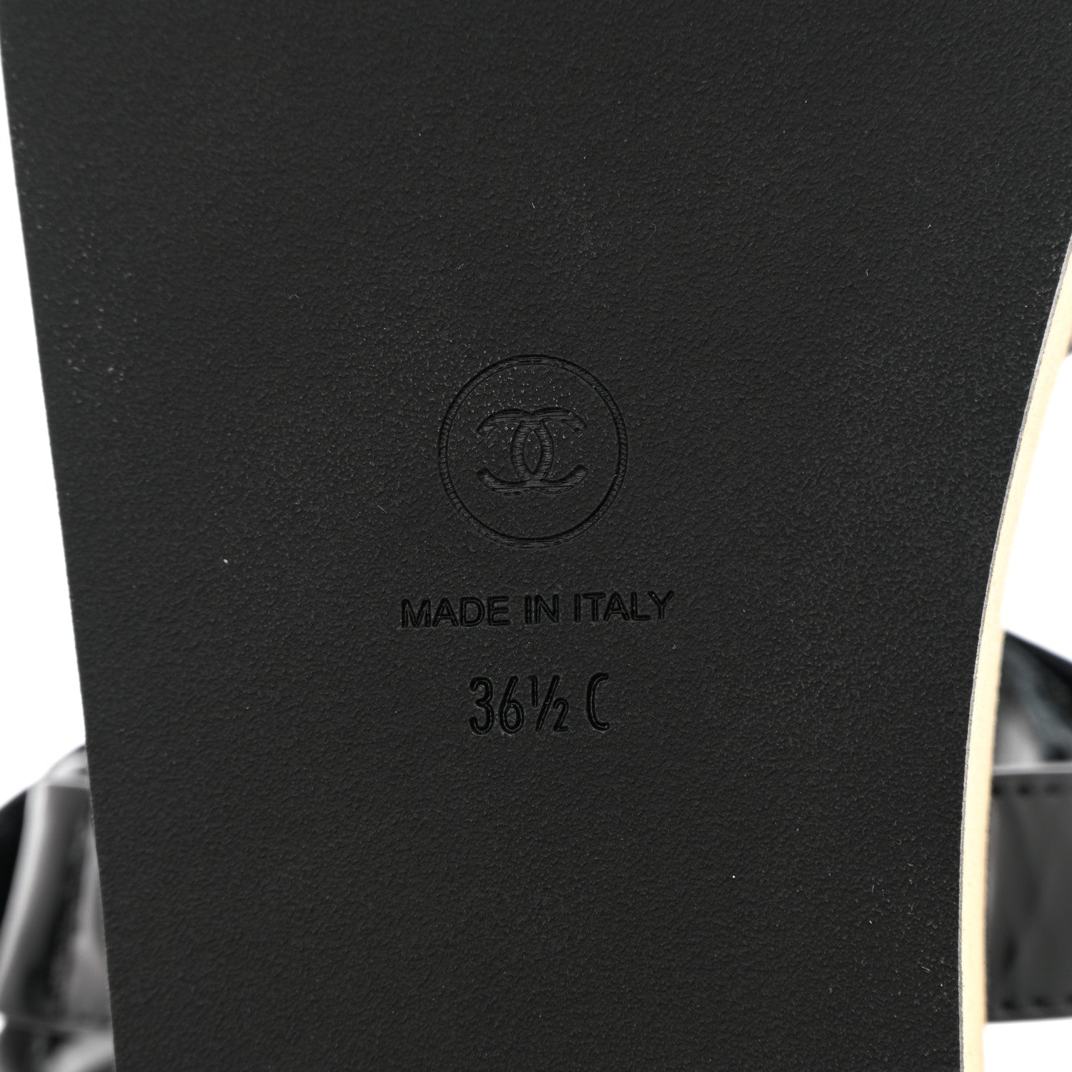 Chanel Laminated Goatskin Chain Sandals 36.5 Black 8 of 11