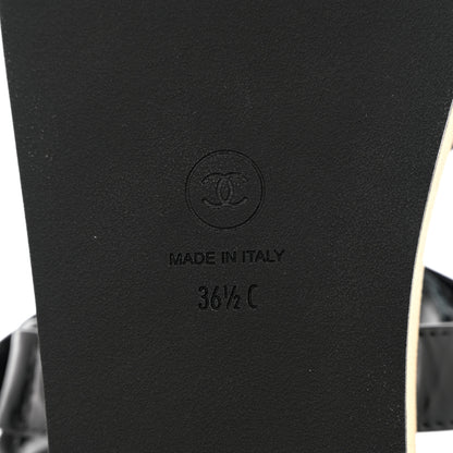 Chanel Laminated Goatskin Chain Sandals 36.5 Black 8 of 11