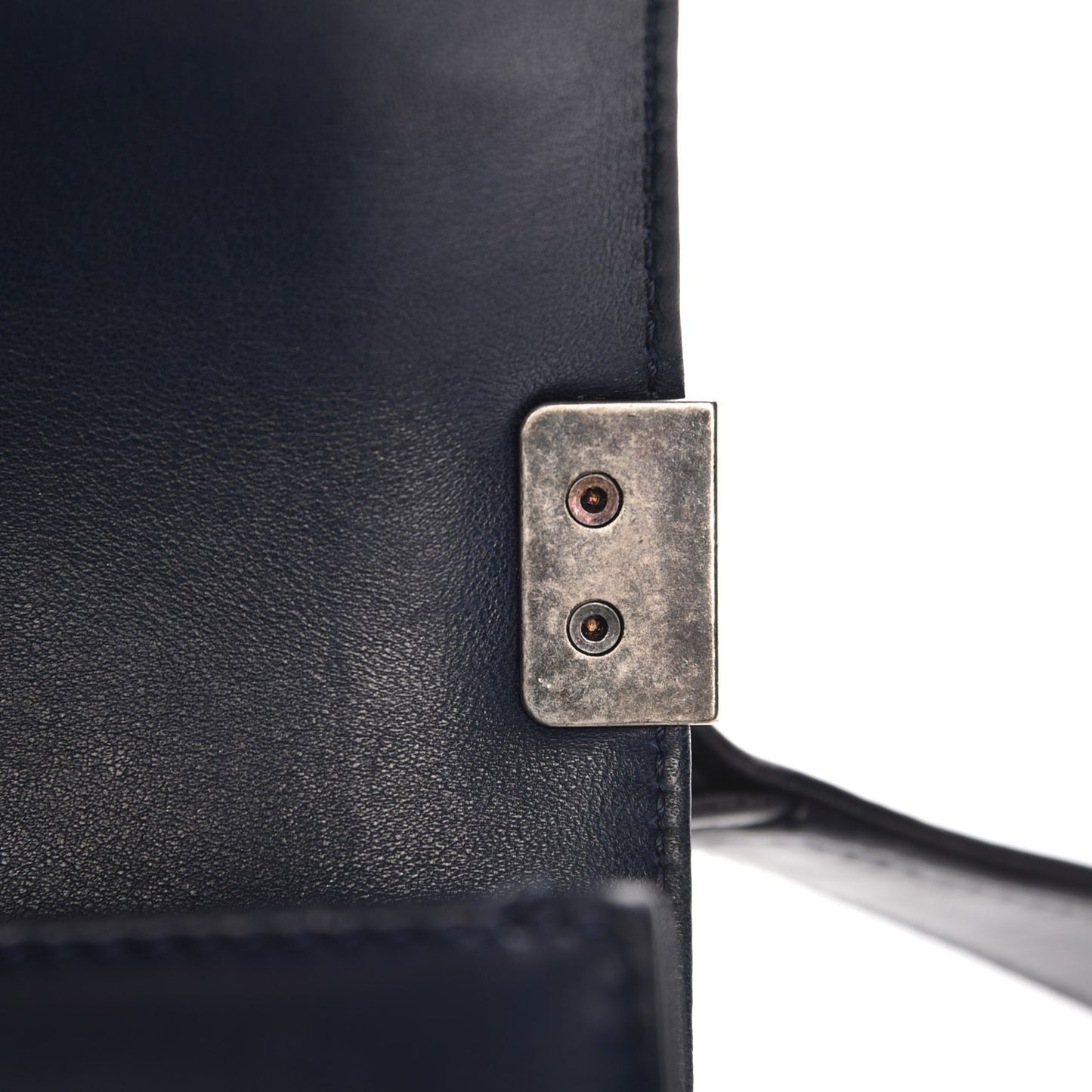 Lambskin Quilted Medium Boy Flap Dark Blue