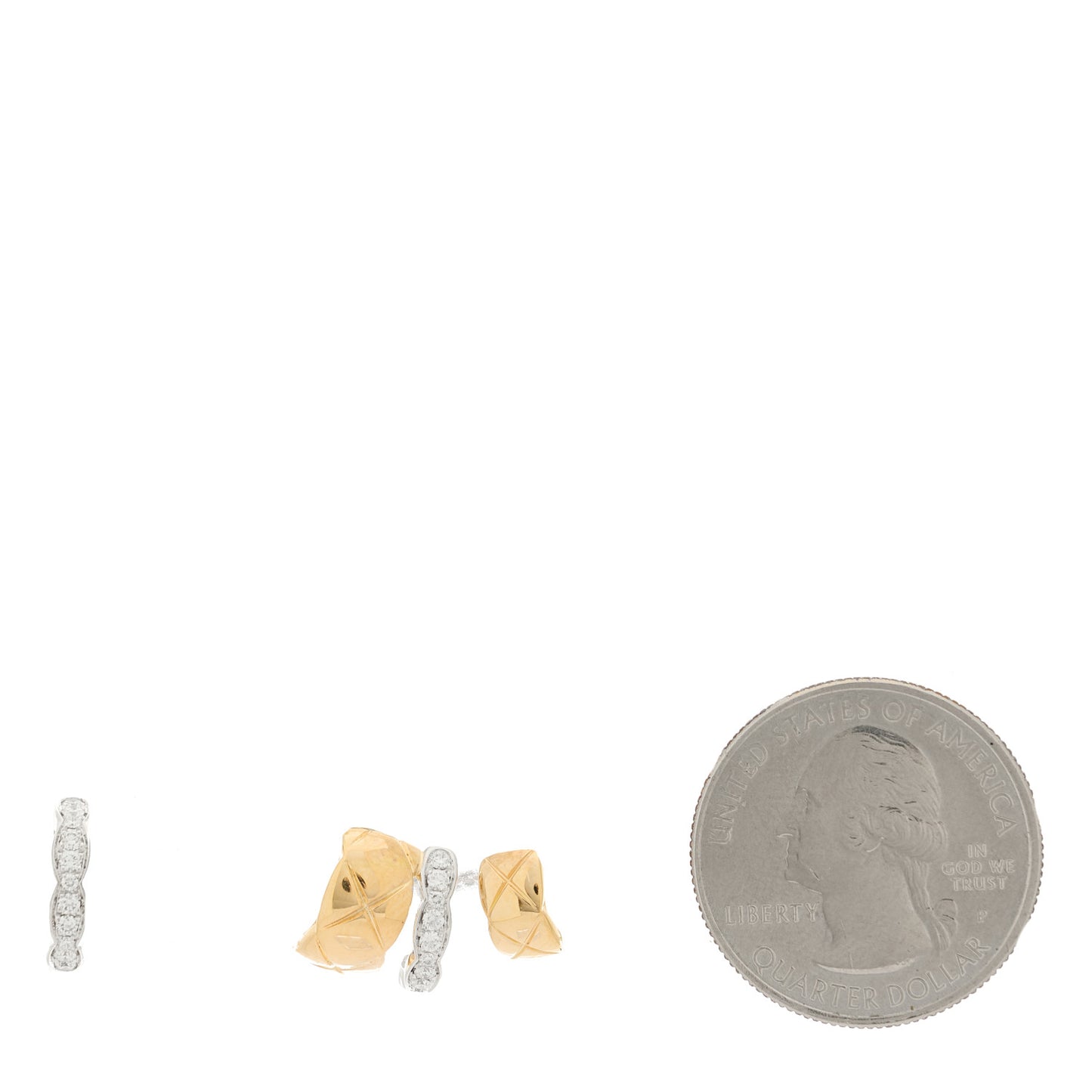 18K Yellow White Gold Diamond Coco Crush Earrings