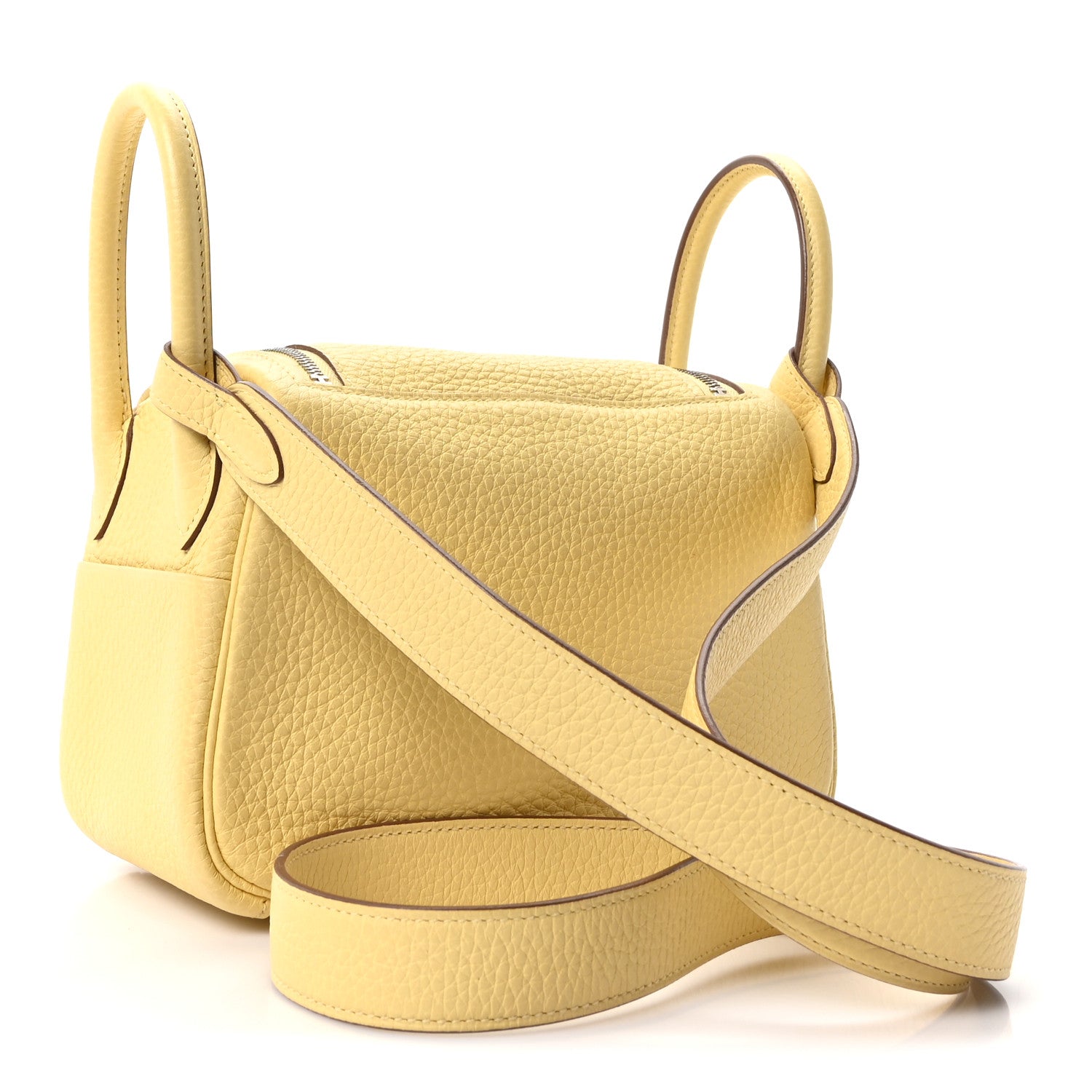Hermes Taurillon Clemence Verso Mini Lindy 20 Jaune Poussin Craie 3 of 10