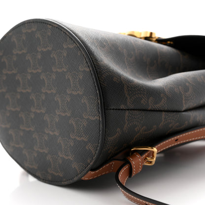 Celine Triomphe Canvas Calfskin Bonnie Backpack Tan 10 of 10
