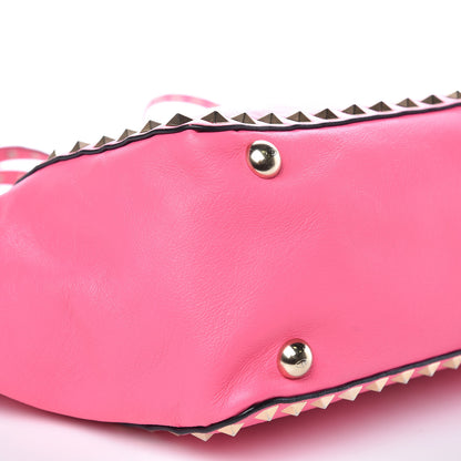 Valentino Garavani Vitello Small Rockstud Tote Fuxia Fluo 9 of 14