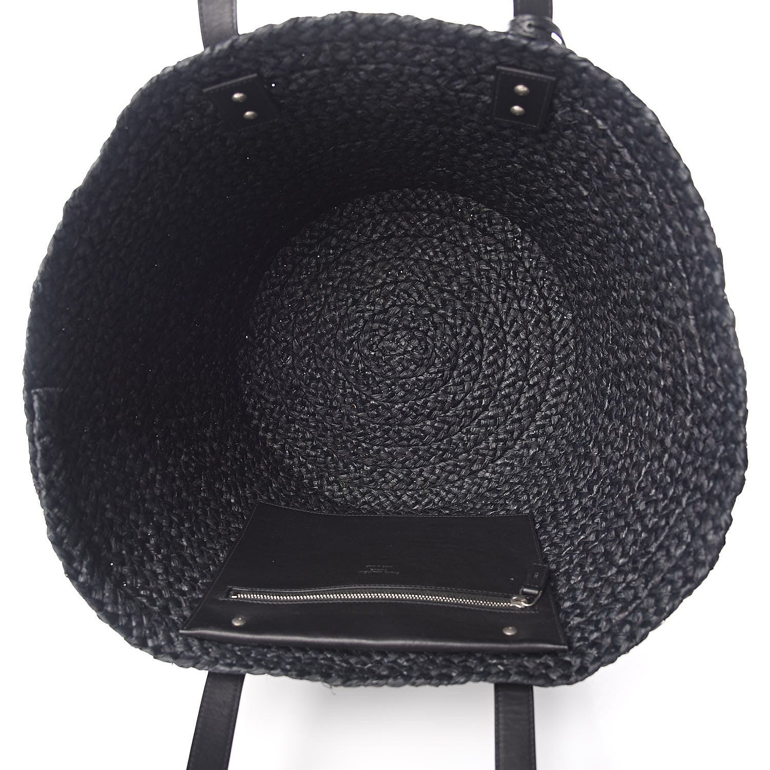 Saint Laurent Raffia Medium Panier Bag Black 5 of 9