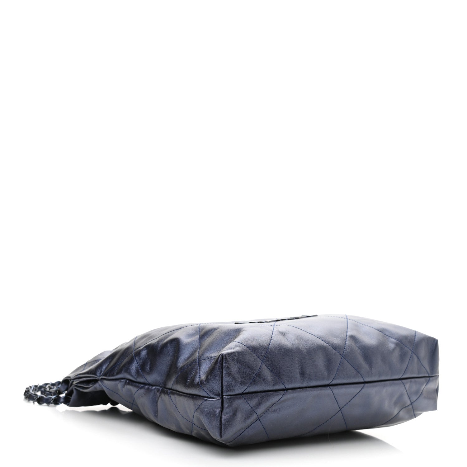 Chanel Metallic Calfskin Quilted Small Chanel 22 Navy Blue 5 of 11