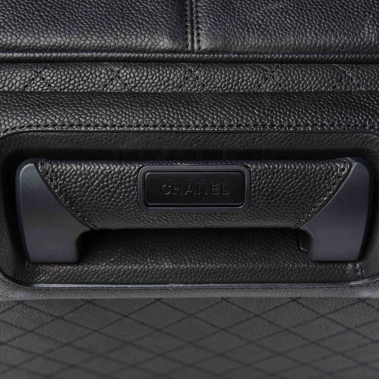 Caviar Stitched Trolley Rolling Luggage Black