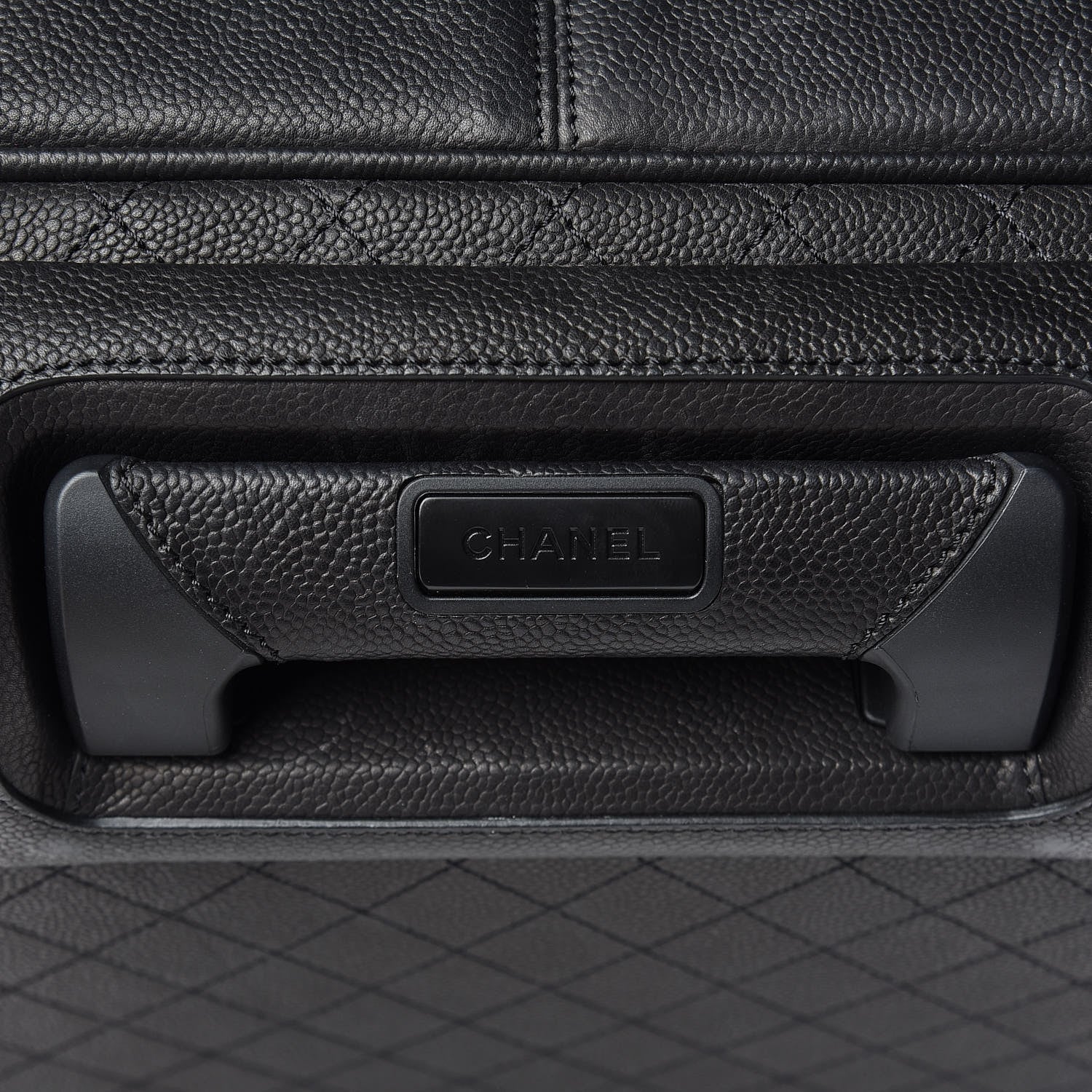 Chanel Caviar Stitched Trolley Rolling Luggage Black 8 of 15