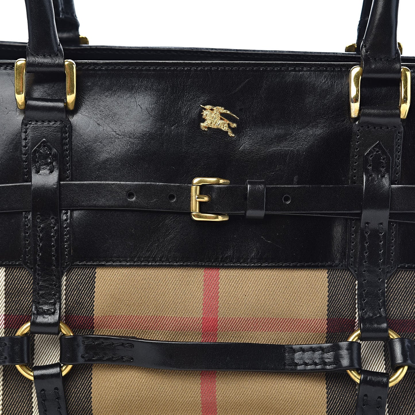 House Check Bridle Calfskin Kent Bag Black