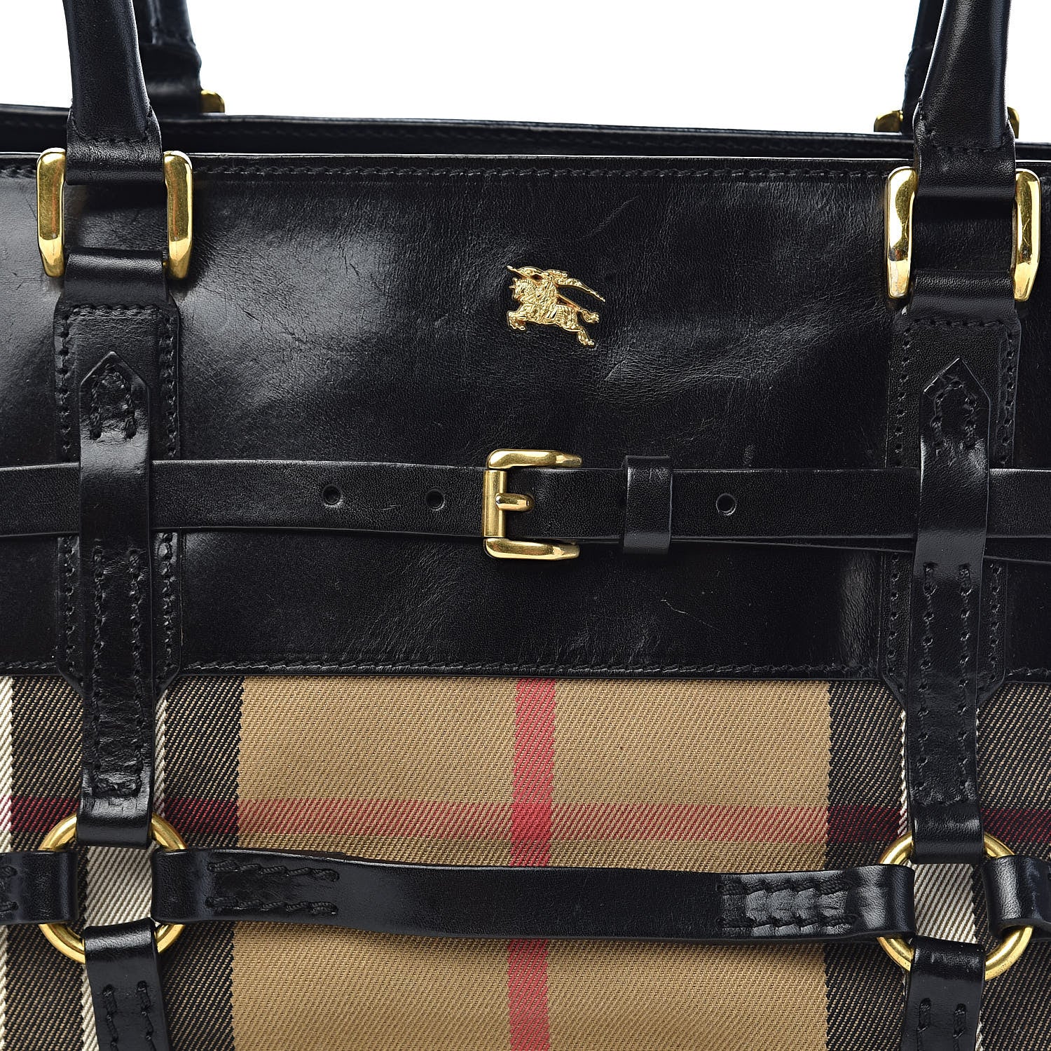 Burberry House Check Bridle Calfskin Kent Bag Black 20 of 20