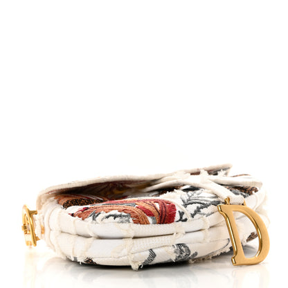 Christian Dior Canvas Embroidered Camouflage Flowers Saddle Bag Latte Multicolor 4 of 9