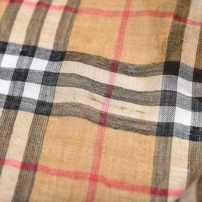 Burberry Wool Silk Gauze Vintage Check Scarf Antique Yellow 7 of 7