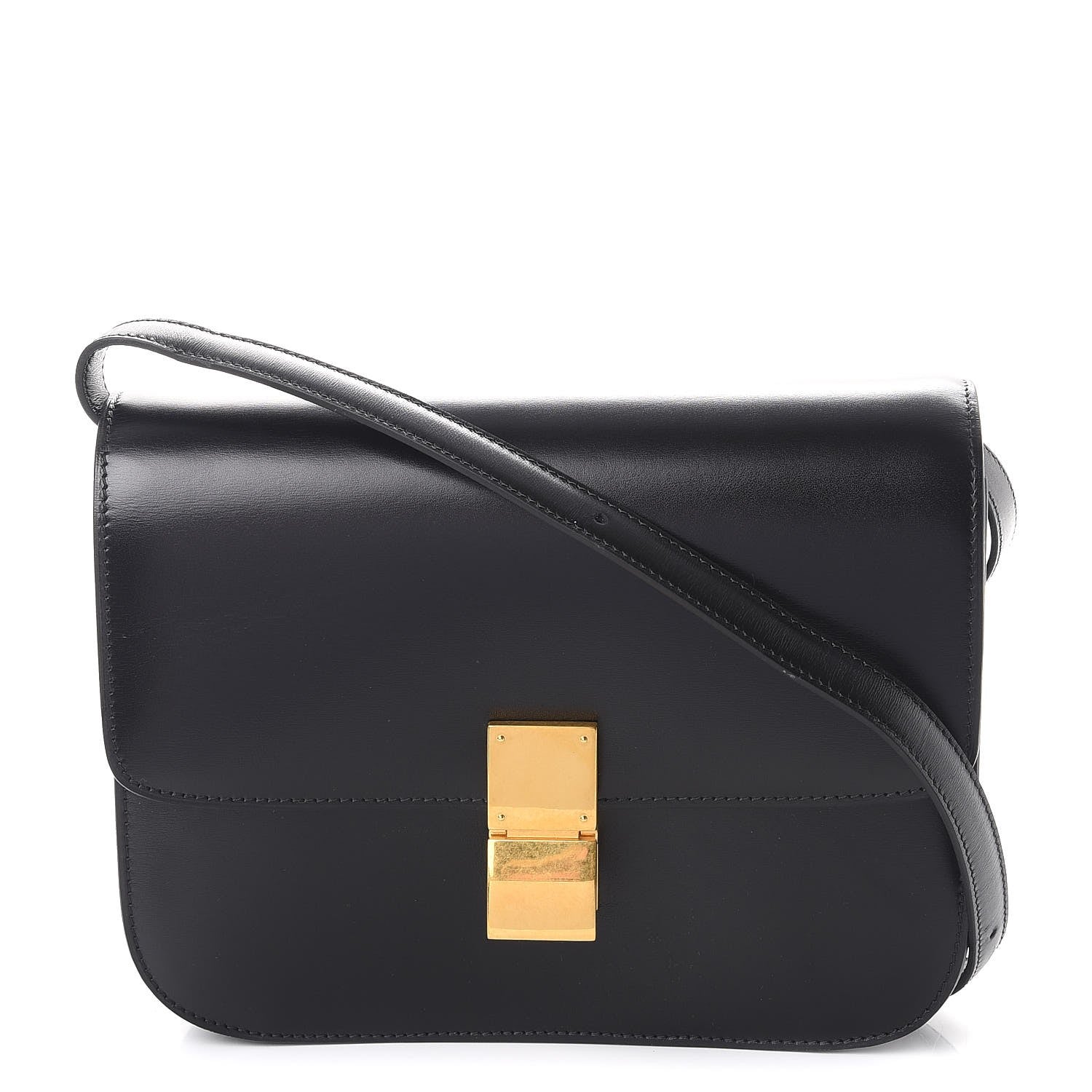Celine Box Calfskin Medium Classic Box Flap Bag Black 1 of 8