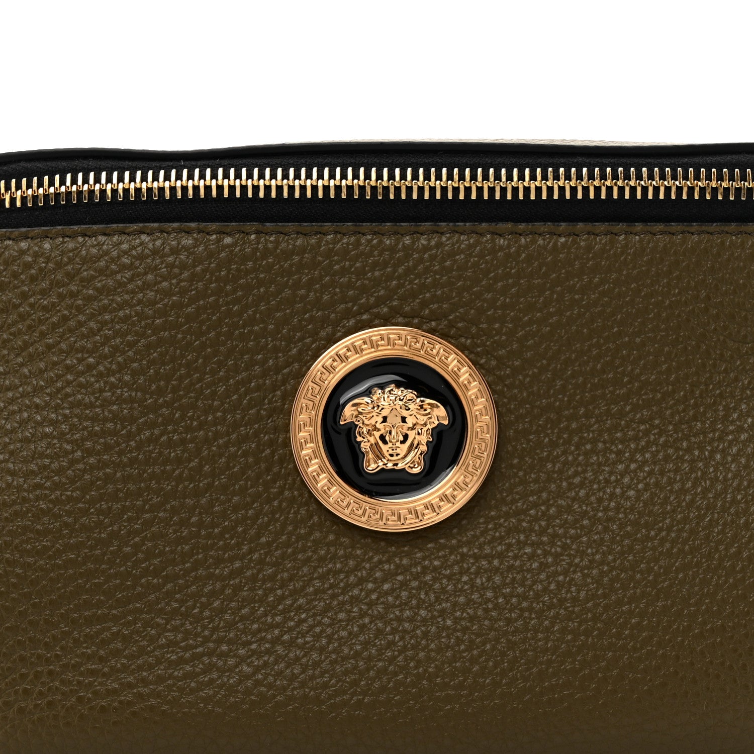 Versace Grained Calfskin Vanitas Medea Belt Bag Khaki 8 of 10