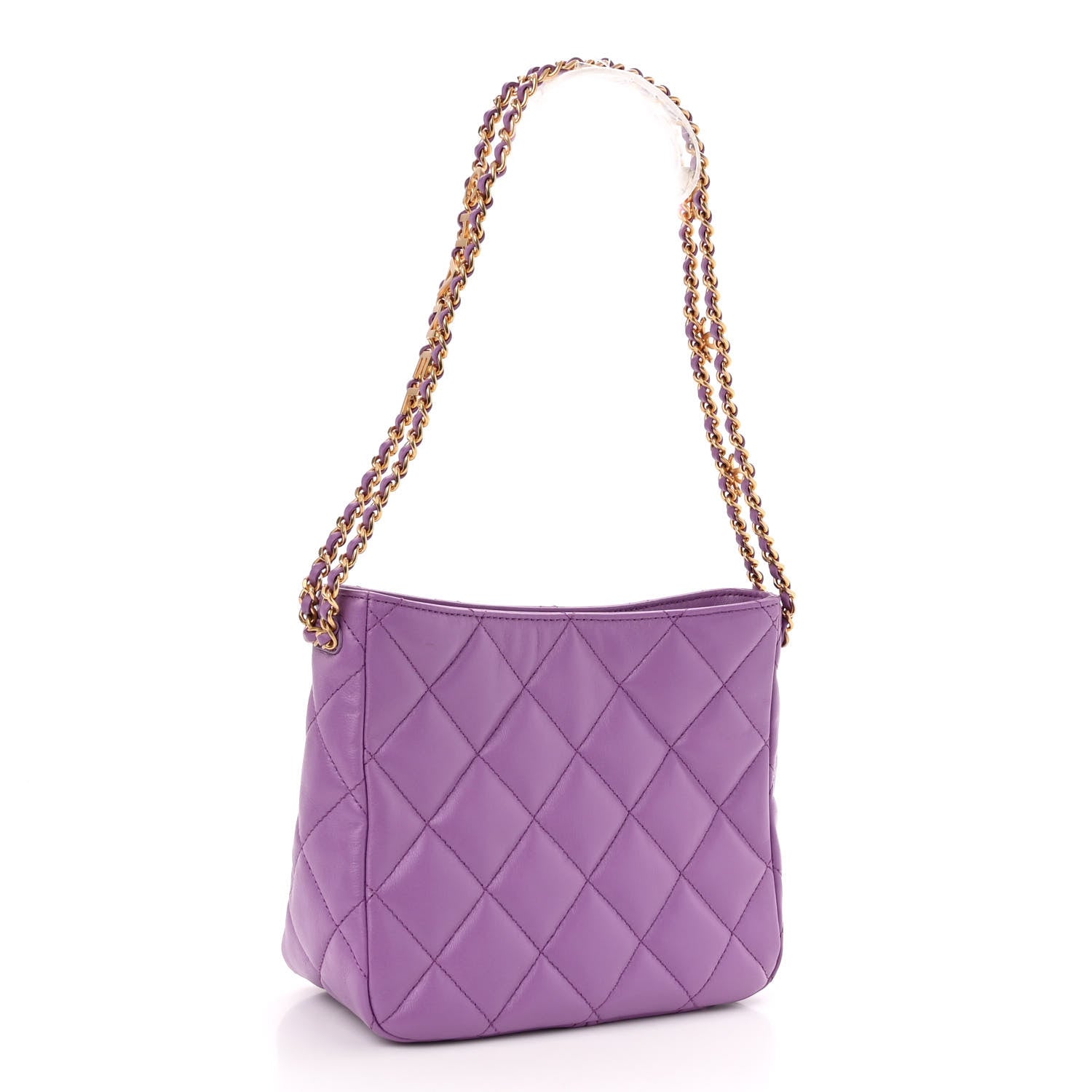 Chanel Lambskin Quilted Small Pick Me Up Hobo Purple 3 of 10