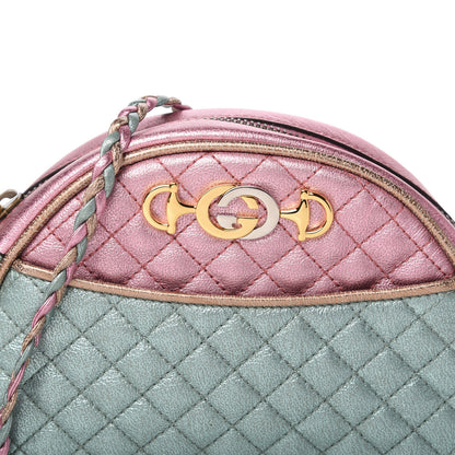 Gucci Laminated Nappa Trapuntata Mini Zumi Dome Shoulder Bag Rosa Lago Rame 10 of 10