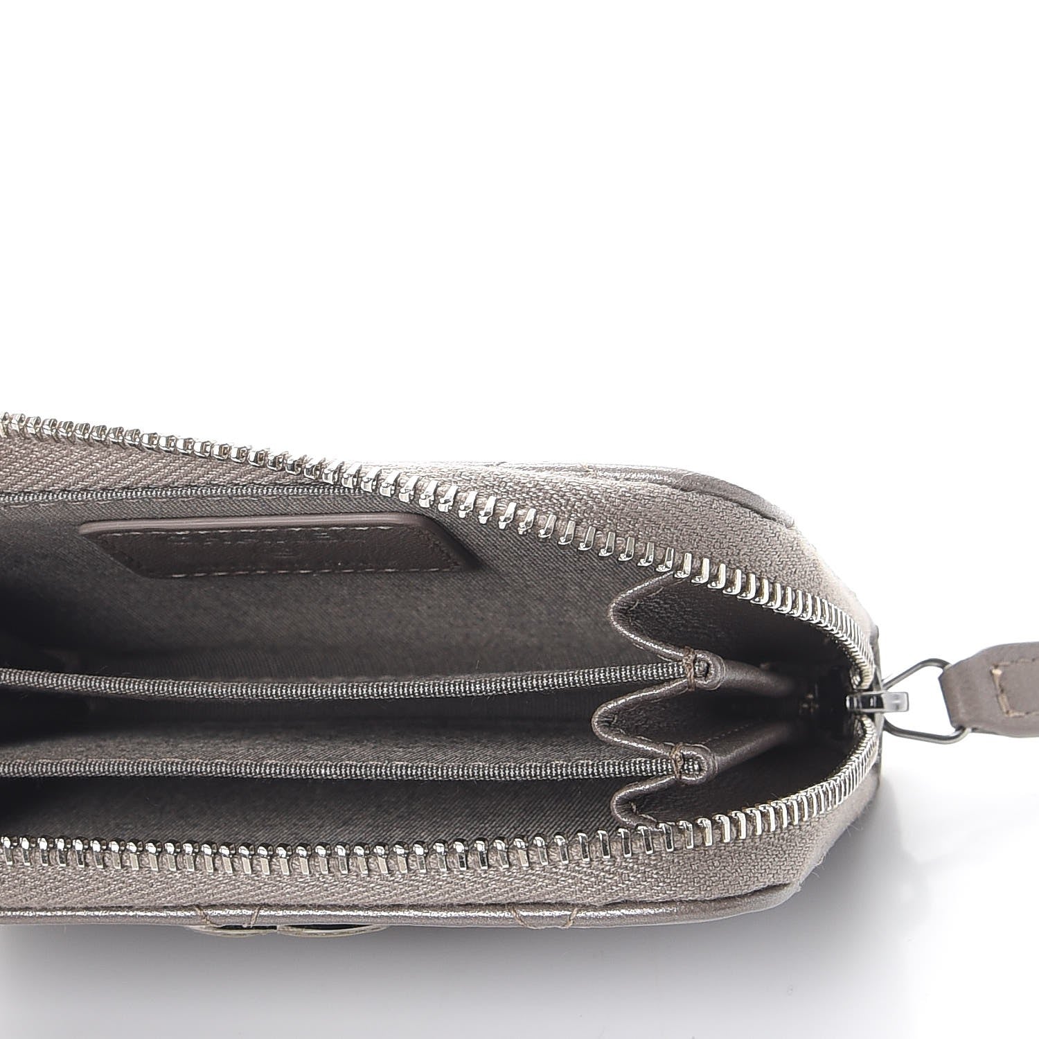 Chanel Calfskin Resin Quilted Zip Around Coin Purse Grey 5 of 7
