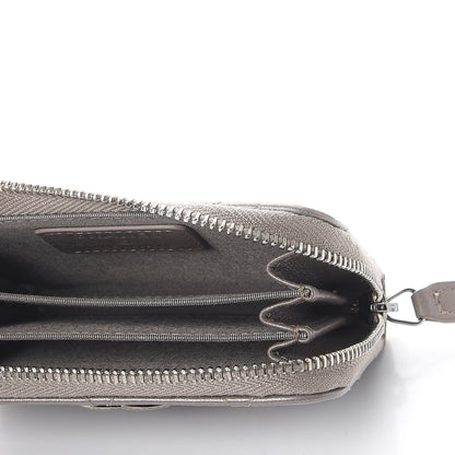 Chanel Calfskin Resin Quilted Zip Around Coin Purse Grey 5 of 7