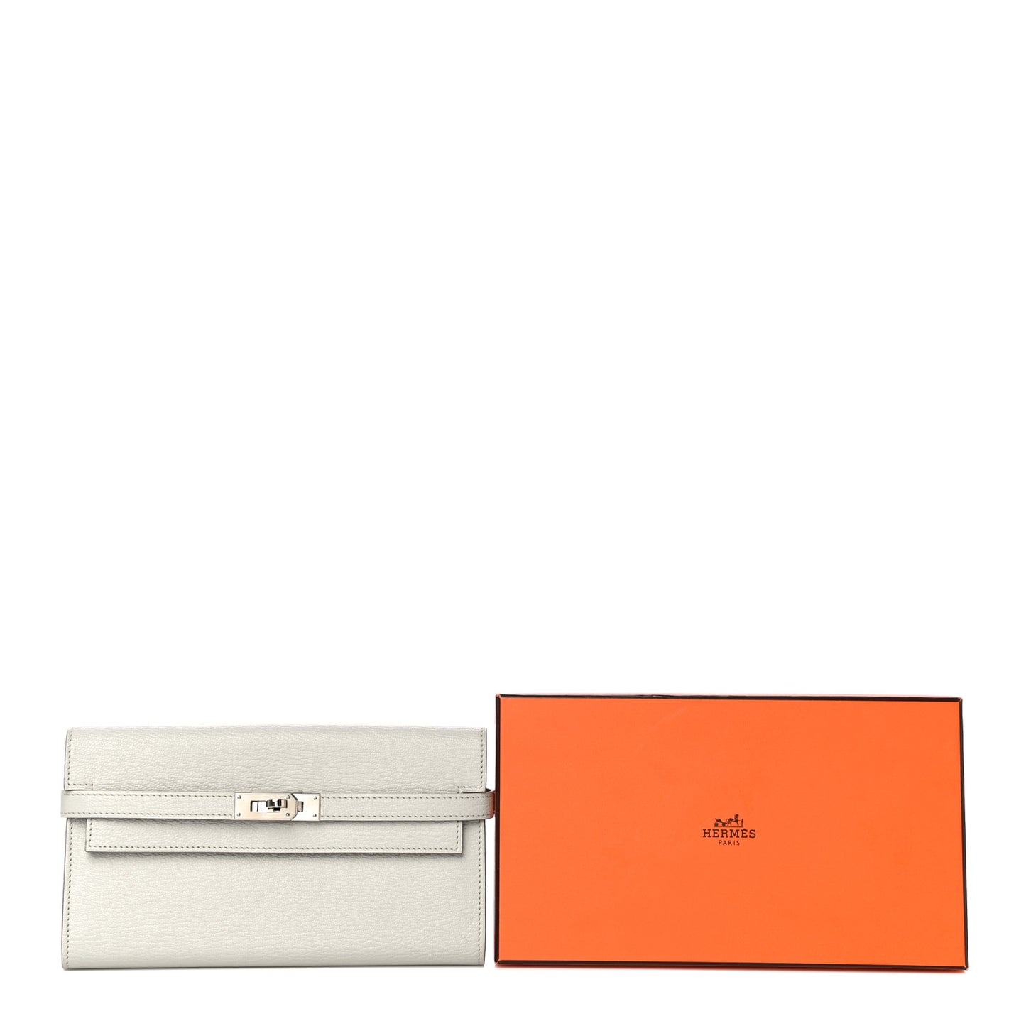 Chevre Mysore Kelly Longue Wallet Gris Perle