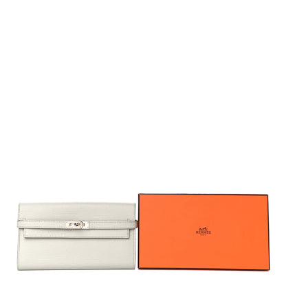 Hermes Chevre Mysore Kelly Longue Wallet Gris Perle 16 of 16