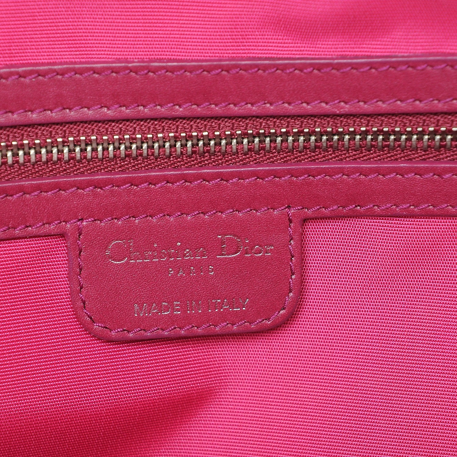 Christian Dior Coated Canvas Cannage Small Panarea Tote Fuchsia 6 of 7