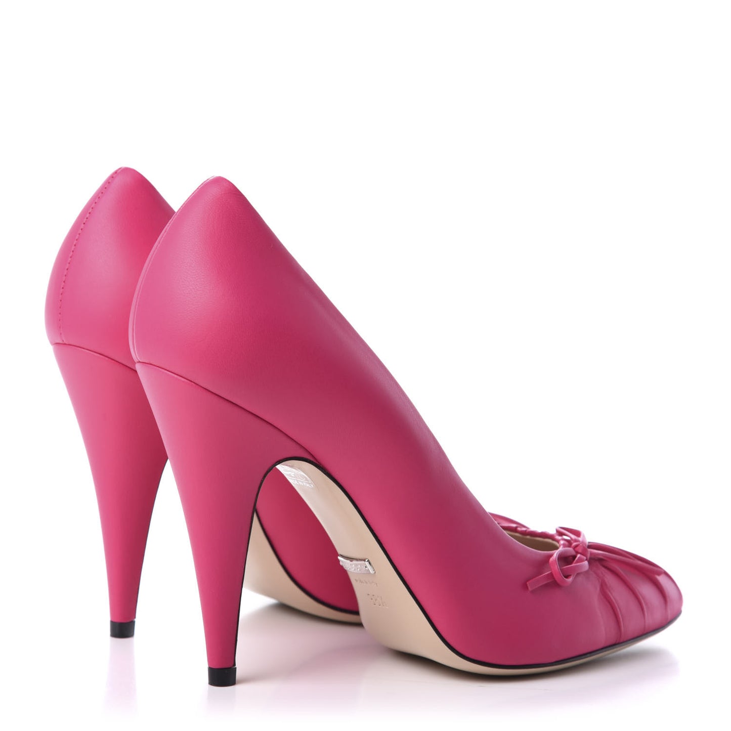 Nappa Bow High Heel Pumps 38.5 Bright Fuxia