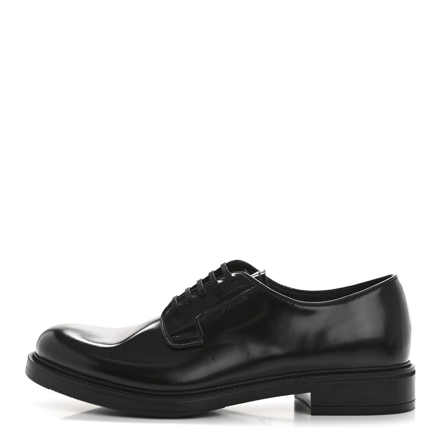 Prada Spazzolato Lace Up 50mm Men's Loafers 8 Black 1 of 10
