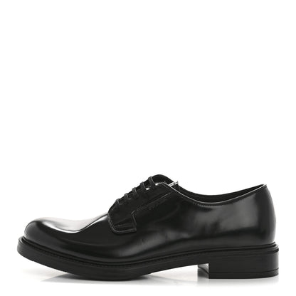 Prada Spazzolato Lace Up 50mm Men's Loafers 8 Black 1 of 10