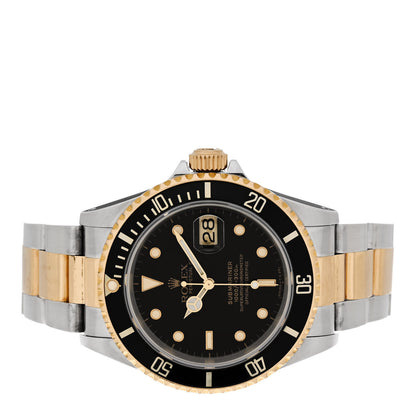 Rolex Stainless Steel 18K Yellow Gold 40mm Submariner Oyster Perpetual Date Watch Black 16613LN 2 of 4