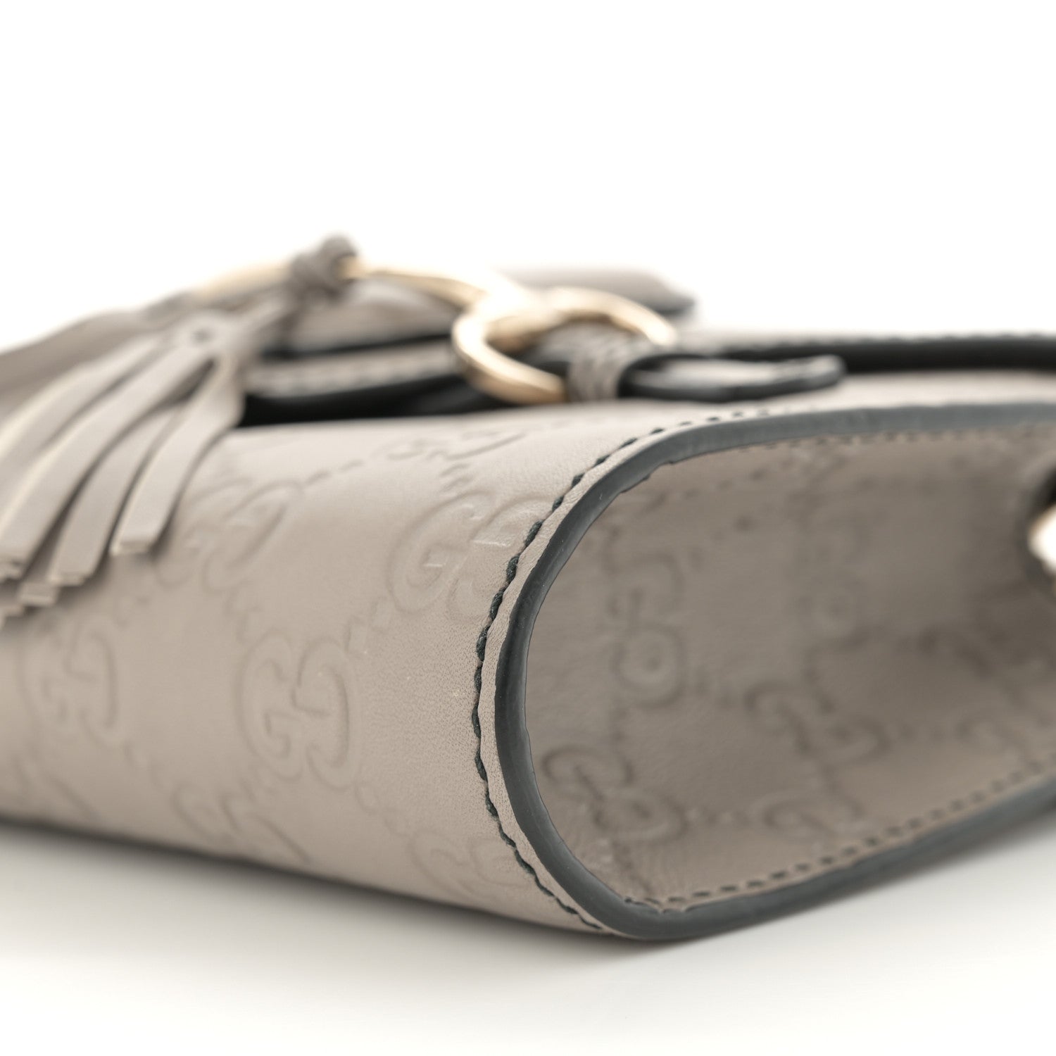 Gucci Guccissima Mini Emily Chain Shoulder Bag Storm Grey 1640962