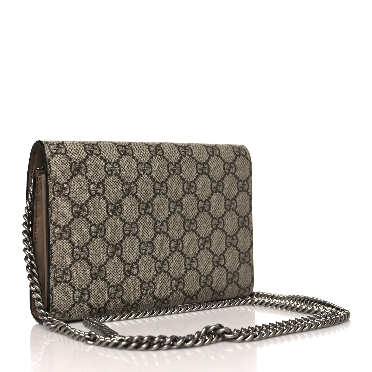 GG Supreme Monogram Mini Dionysus Chain Wallet Beige Taupe