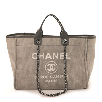 Chanel Canvas Large Deauville Tote Grey 1 of 10