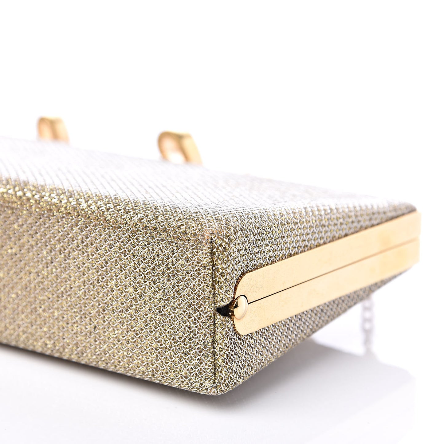 Glitter Celeste Logo Clutch Gold