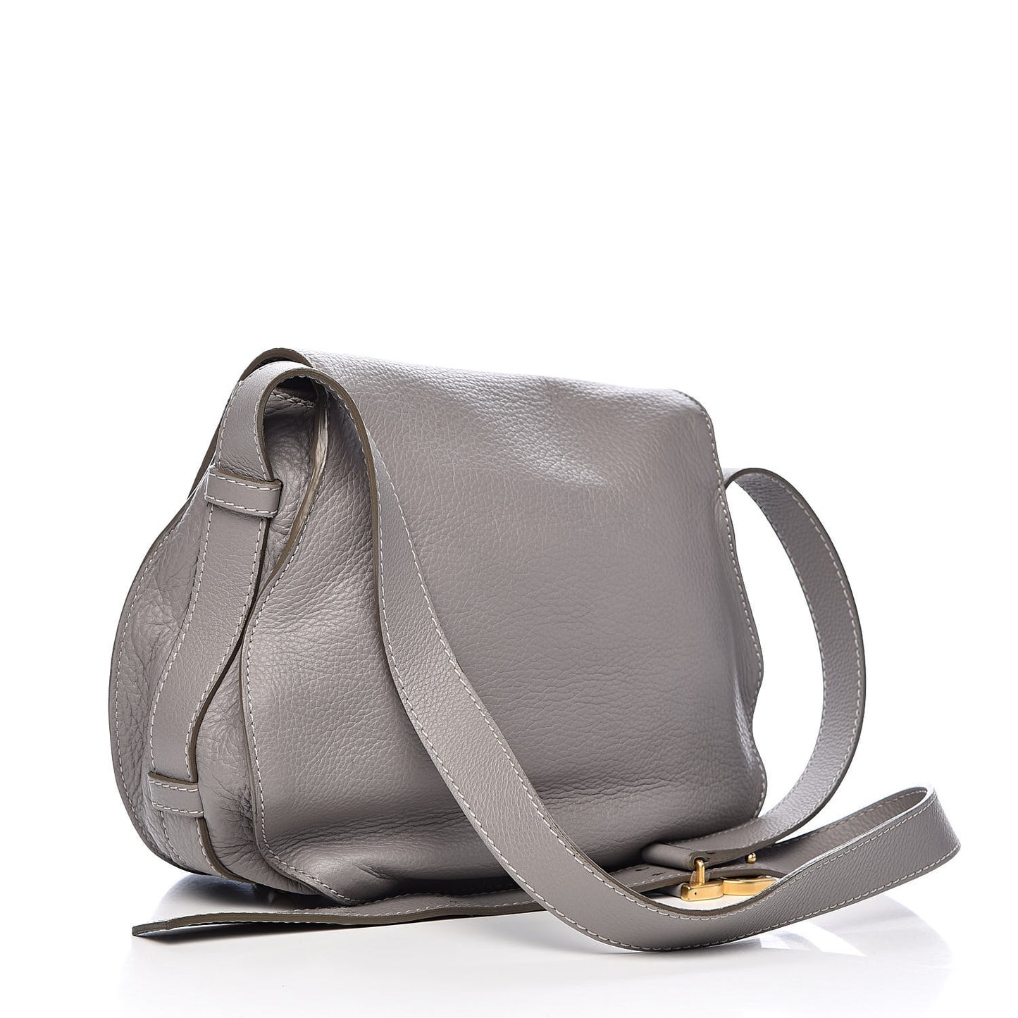 Calfskin Medium Marcie Round Crossbody Bag Cashmere Grey