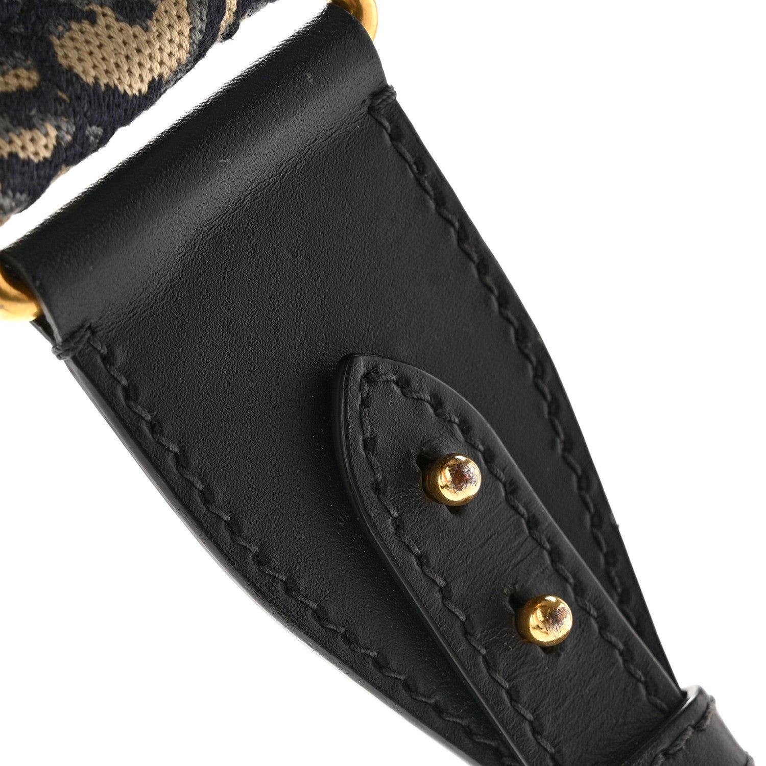 Christian Dior Oblique Studded Shoulder Strap Blue 5 of 6