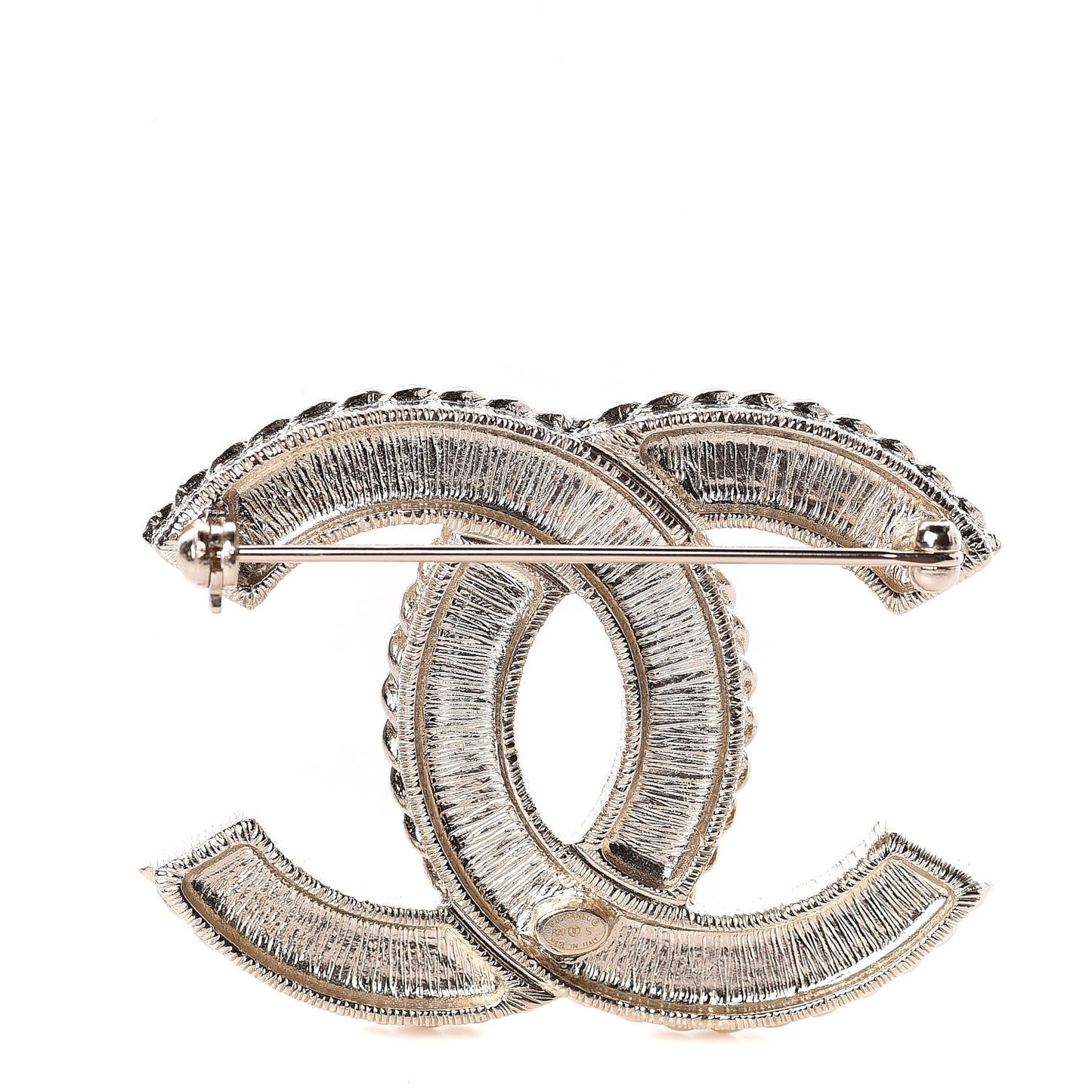 Pearl Crystal April In Paris CC Brooch Gold