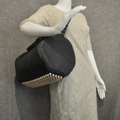 Alexander Wang Leather Rocco w Rose Gold Hardware Black 2 of 7
