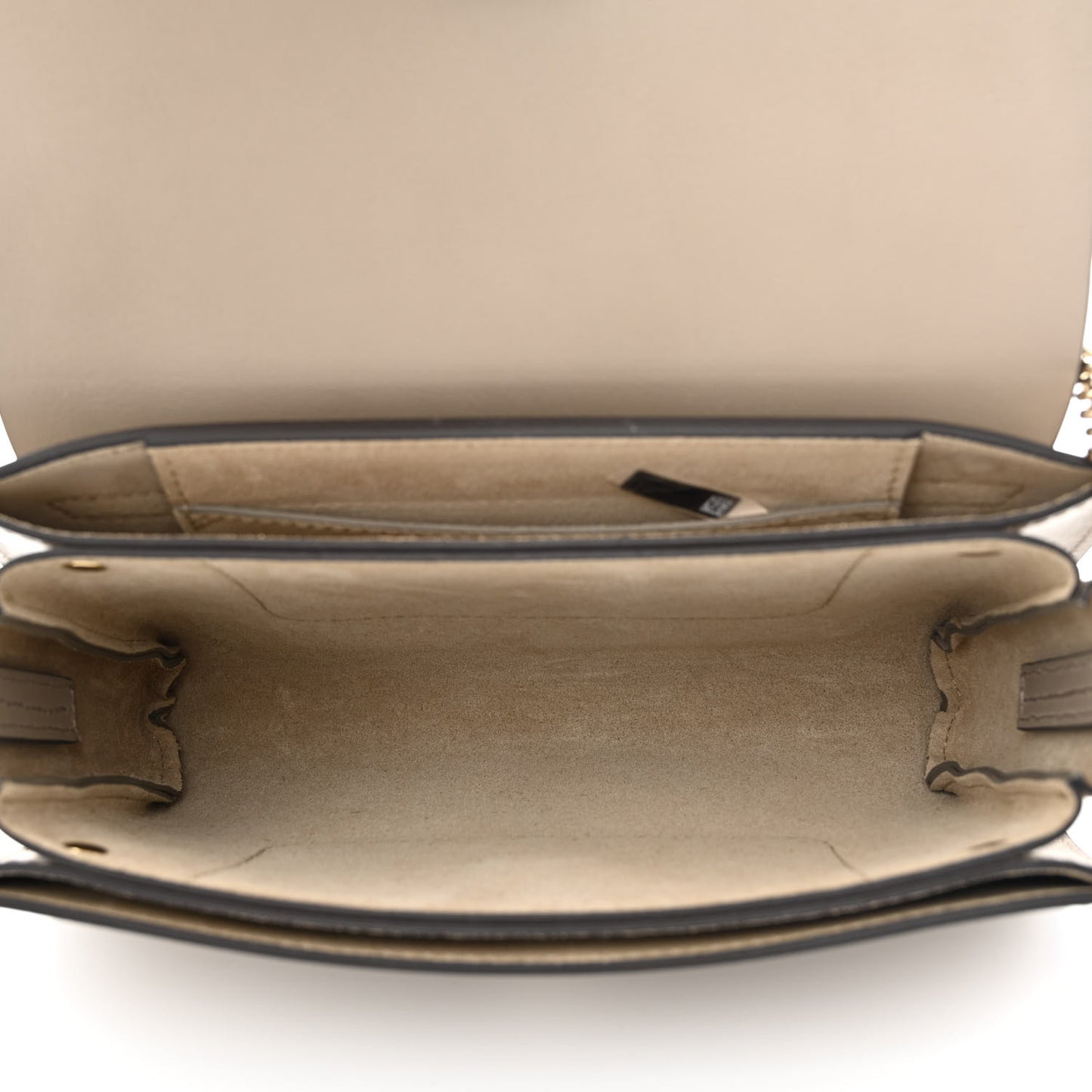 Suede Calfskin Small Faye Shoulder Bag Motty Grey