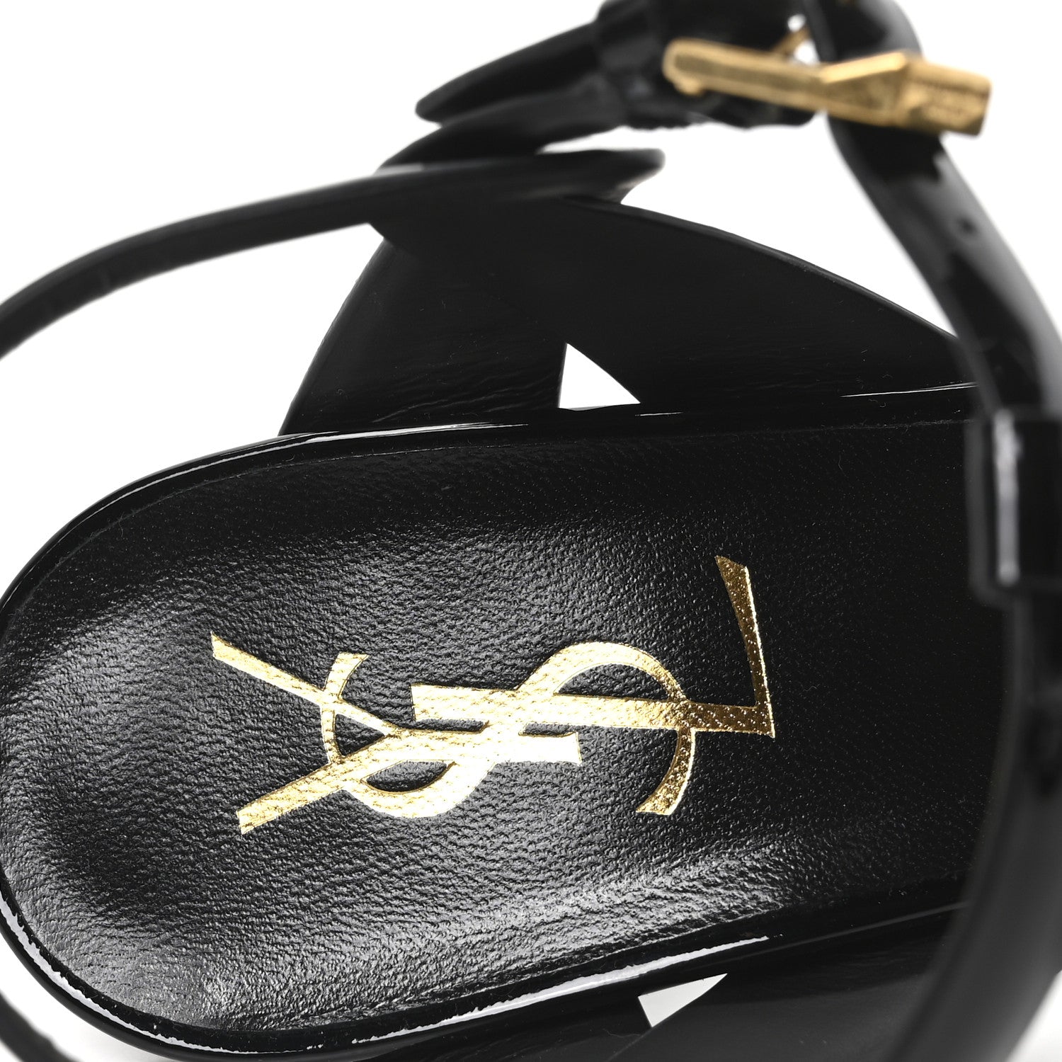 Saint Laurent Patent Tribute 105 Platform Sandals 37 Black 8 of 9