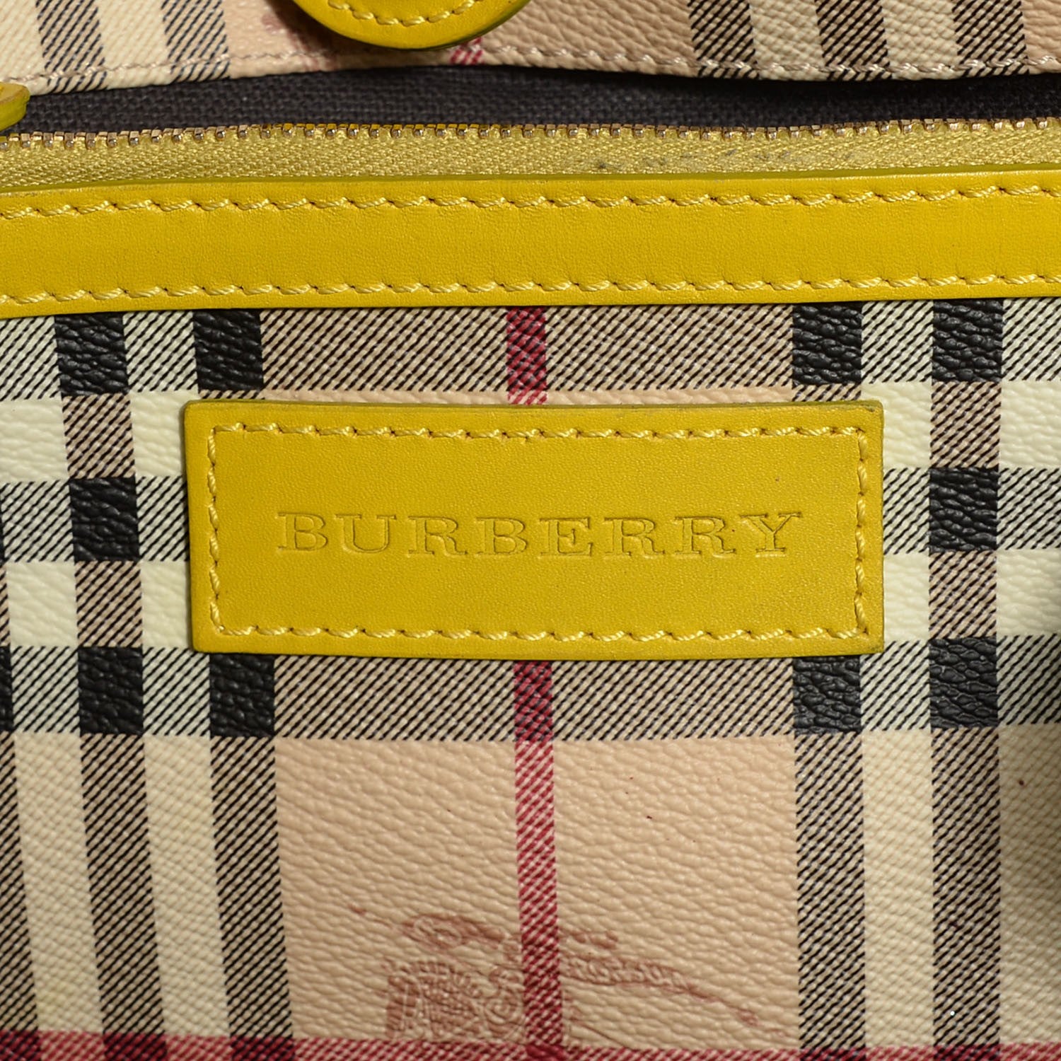 Burberry Haymarket Check Small Canterbury Tote Yellow 6 of 9