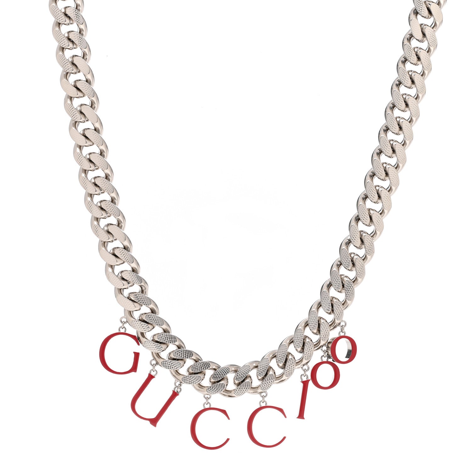 Gucci 100 Script Choker Necklace Red 1 of 6